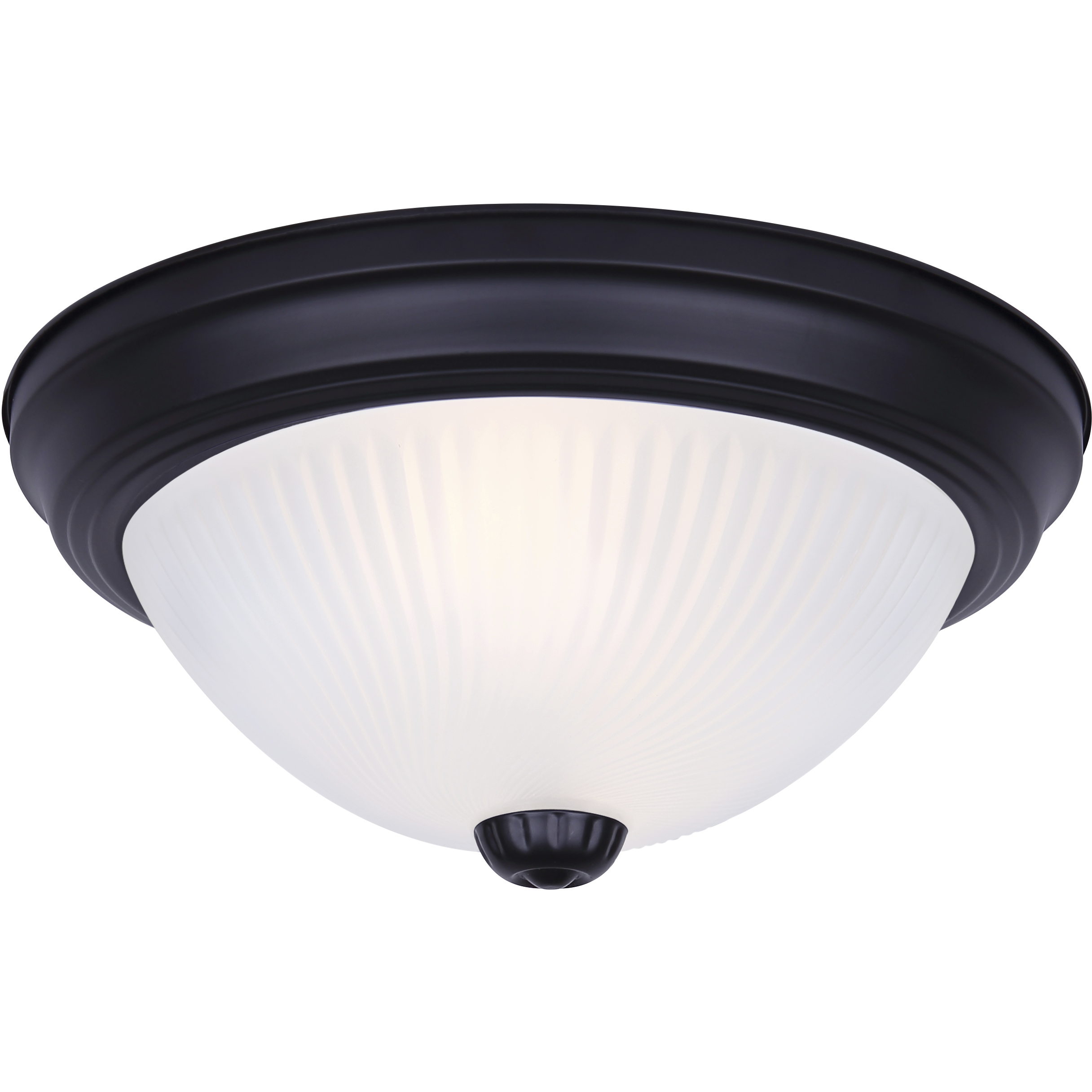 Canarm Classic 1 Light 11 inch Matte Black Flush Mount Ceiling Light in Frosted Glass, Twin Pack