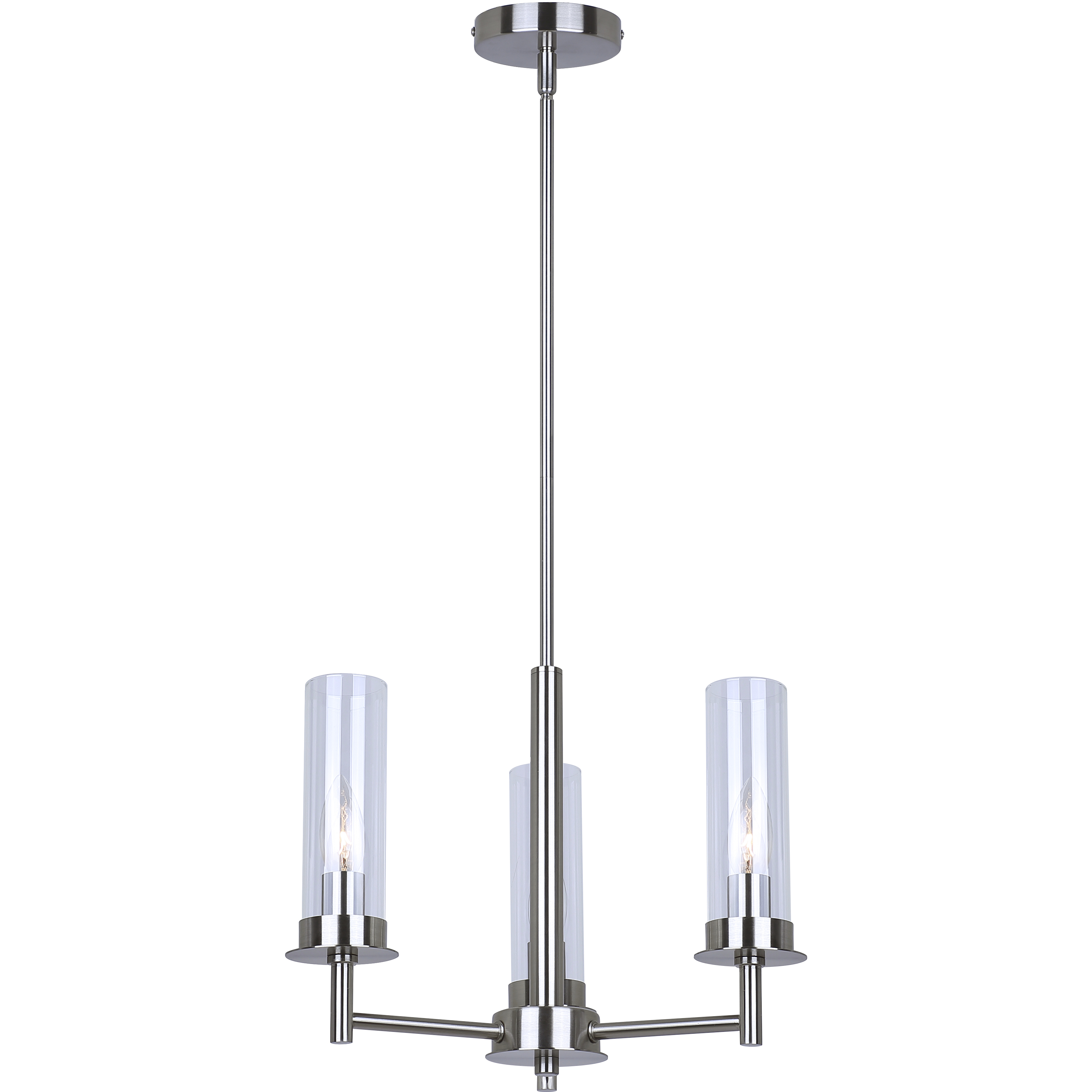 Benson 3 Light 16 inch Brushed Nickel Chandelier Ceiling Light