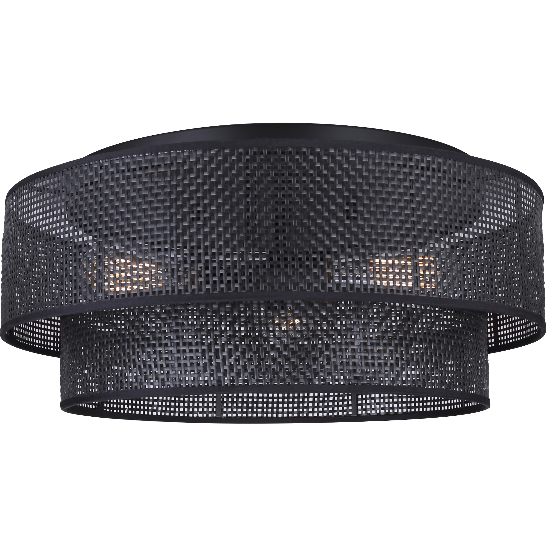 Bellamy 3 Light 19 inch Black Flush Mount Ceiling Light in Black Faux Rattan