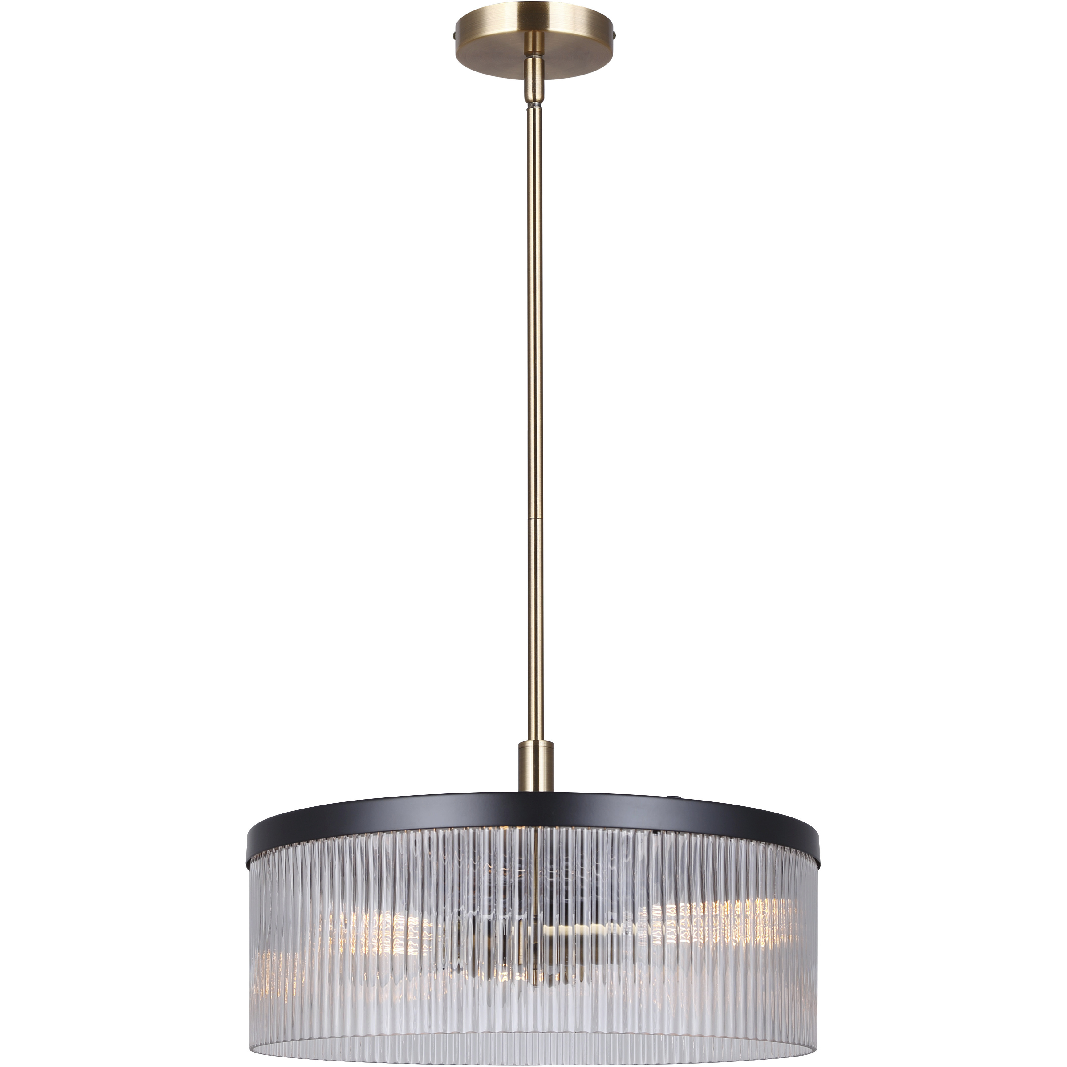 Jenner 3 Light 15 inch Black/Gold Chandelier Ceiling Light