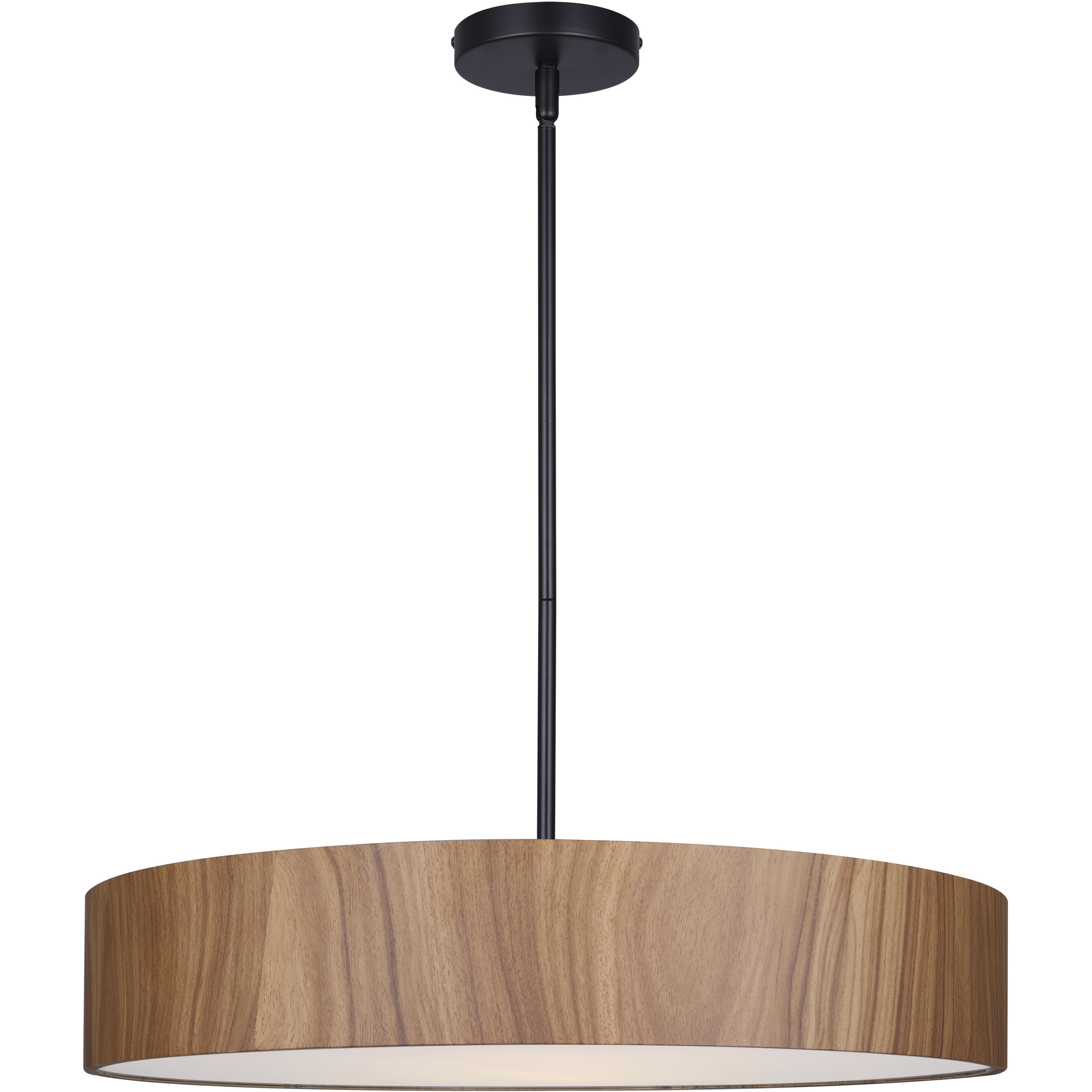 Dexter 4 Light 22 inch Black and Wood Pendant Ceiling Light in Faux Wood