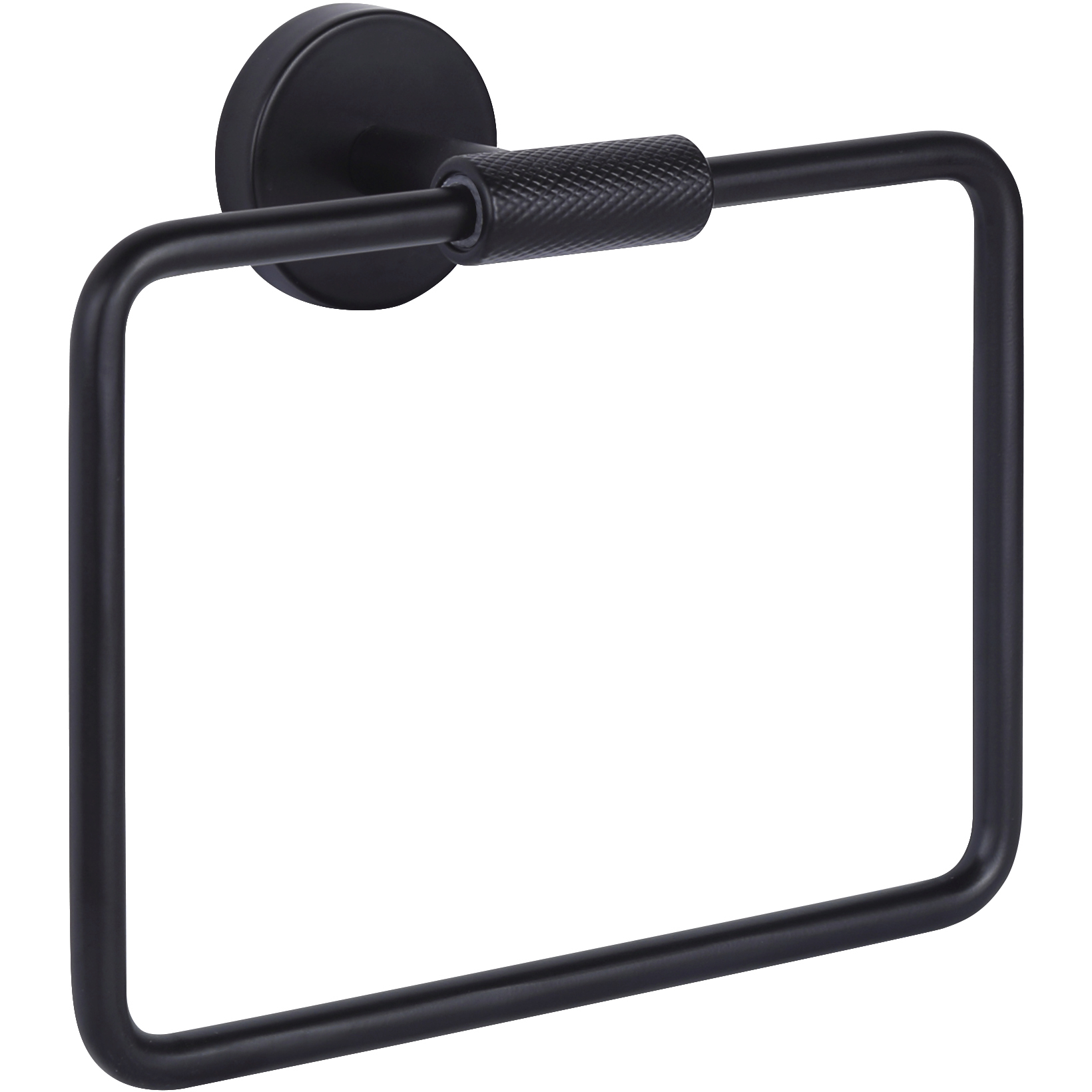 Varen 9 inch Matte Black Towel Ring