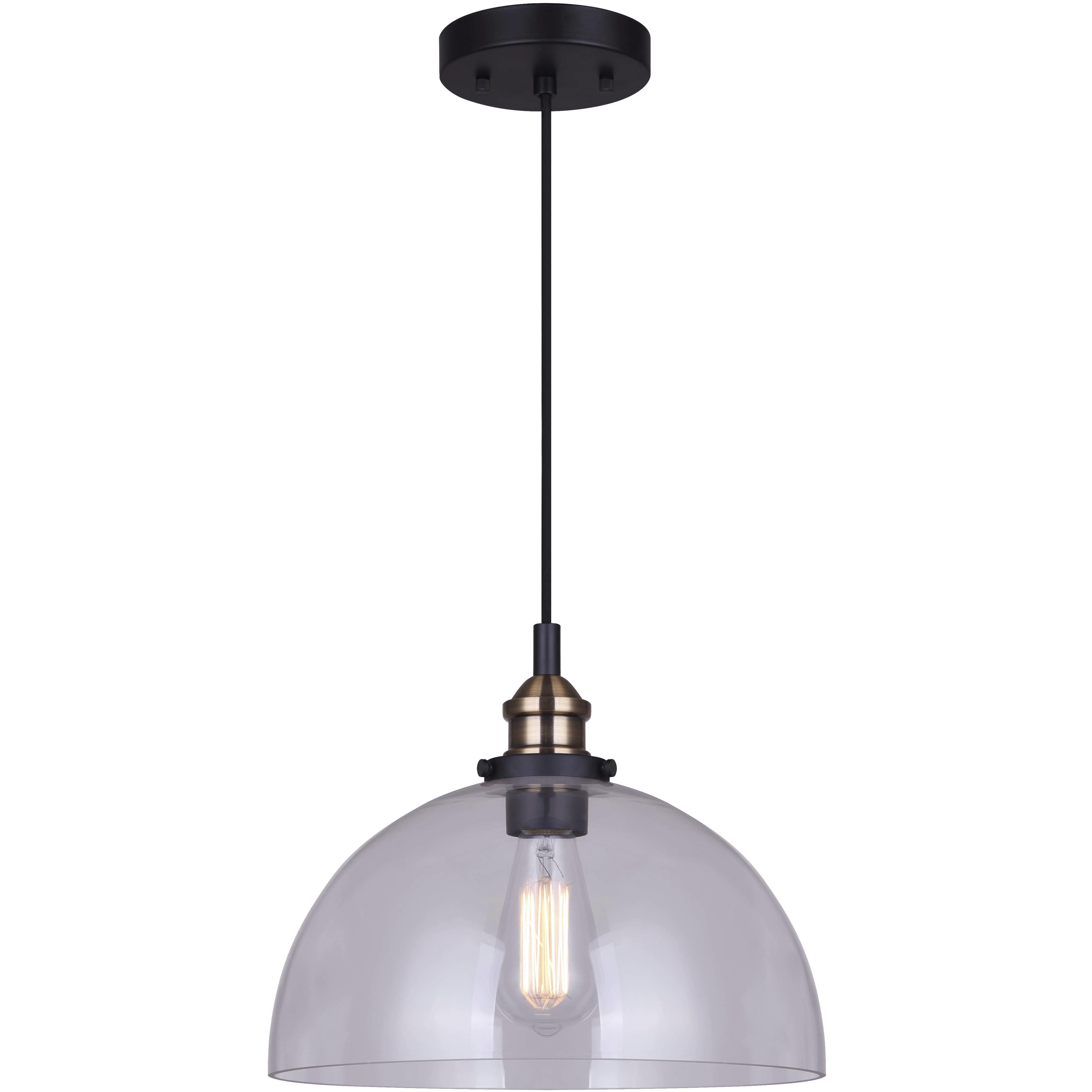 Thea 1 Light 12 inch Black/Gold Pendant Ceiling Light