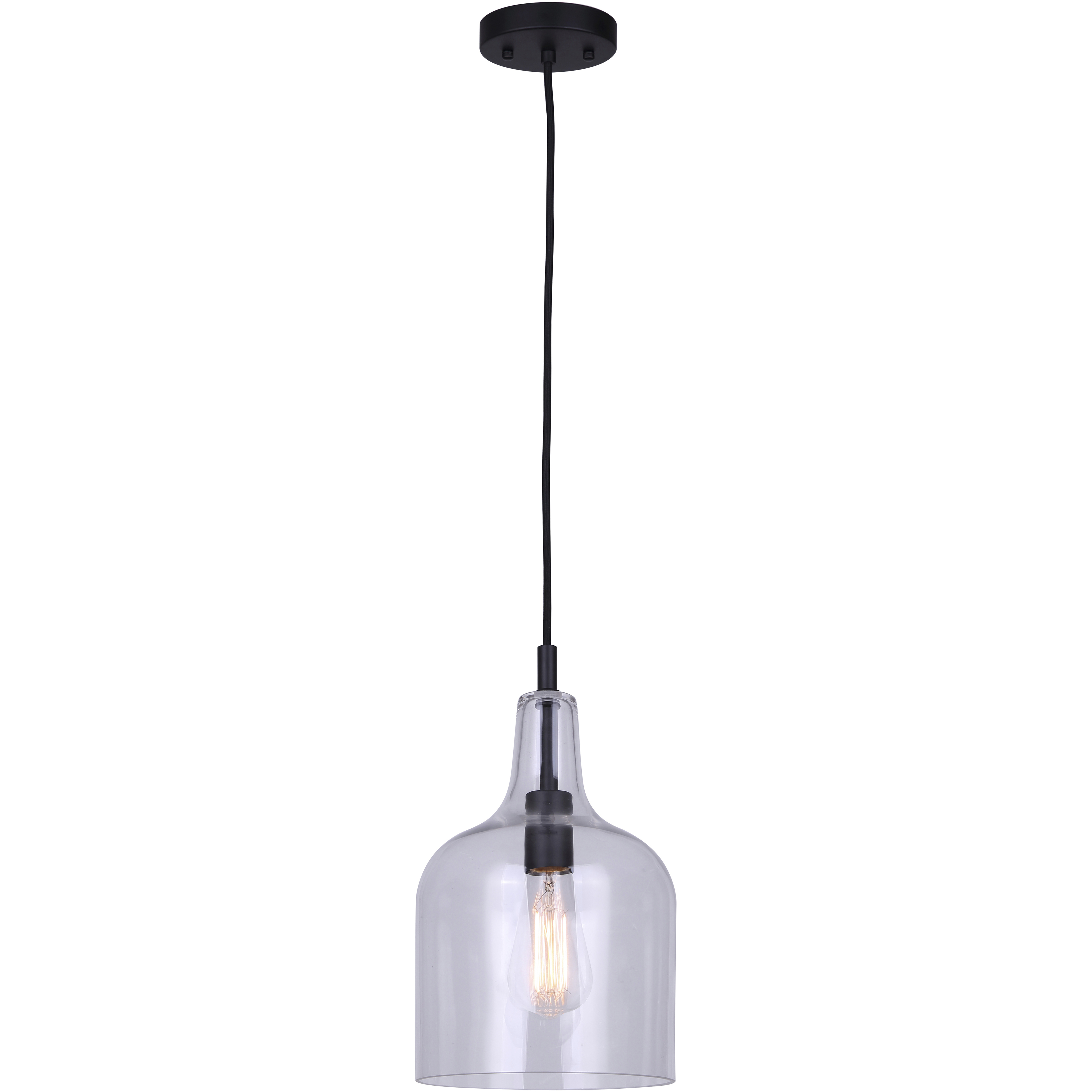 Keeva 1 Light 7.63 inch Black Pendant Lighting Ceiling Light