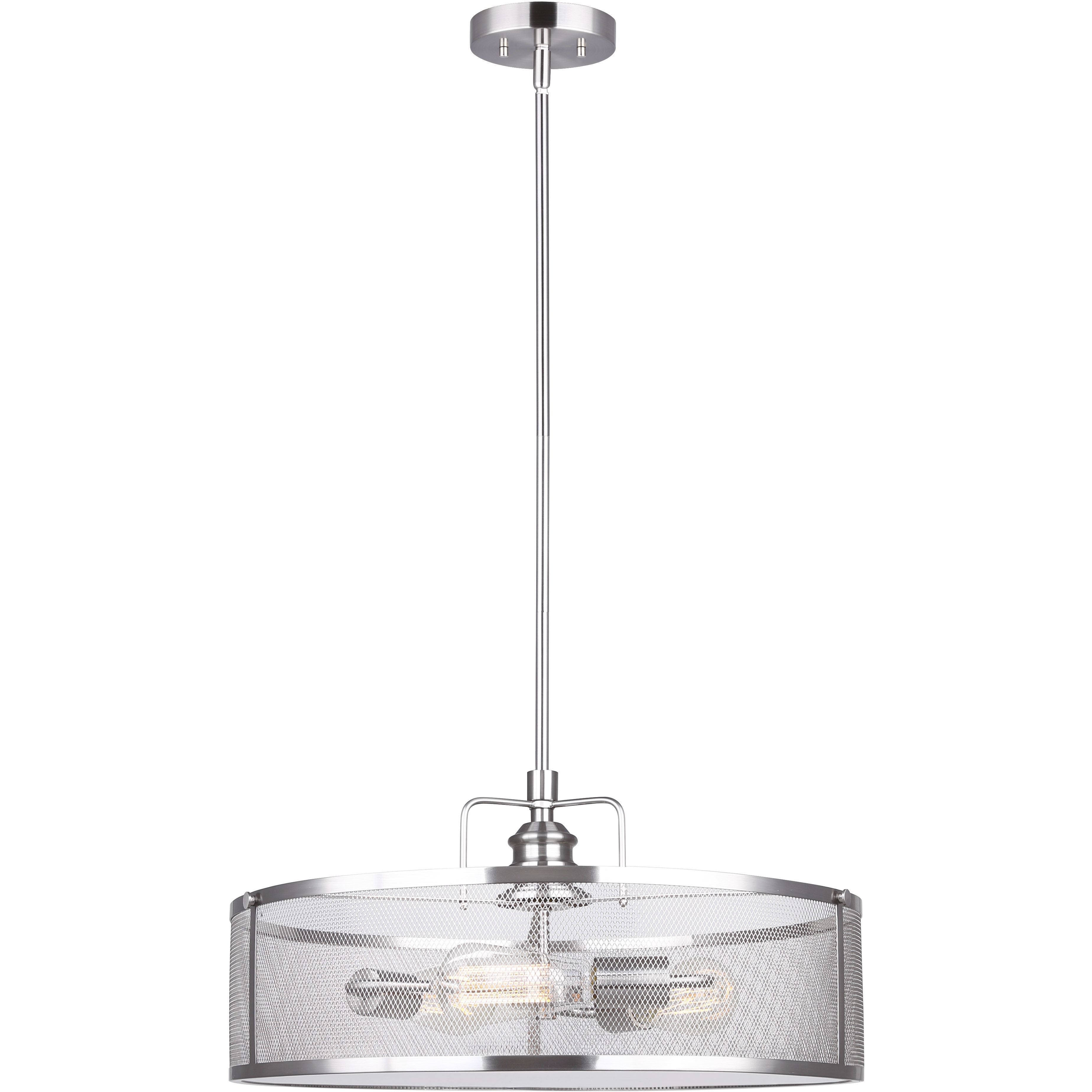 Madison 3 Light 20 inch Brushed Nickel Chandelier Ceiling Light